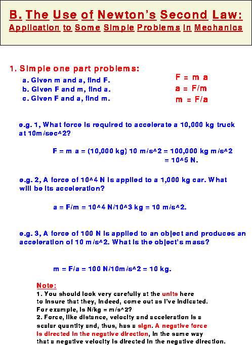 f=ma examples